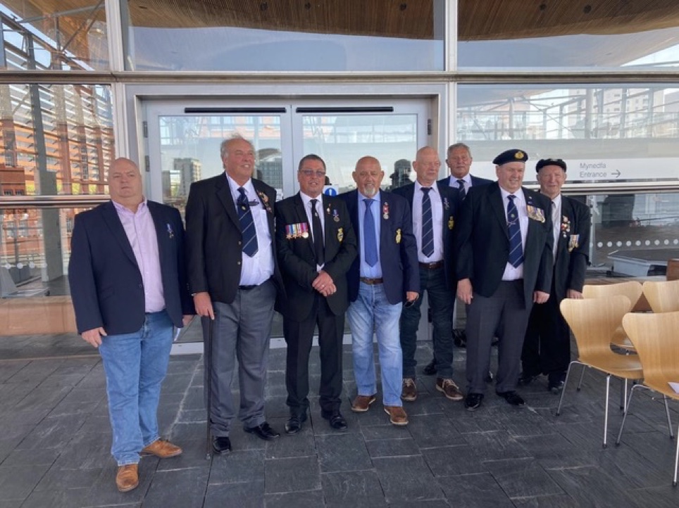 MEMBERS OF BARRY BRANCH AND OTHERS. ALAN OLIVER, CLIVE JONES (M), HUW LOVERING (M), DOUG PROCTOR, ANDREW LLOYD, STEVE SPEAR (M), MIKE SPEAR (M) AND PETER REES (M).