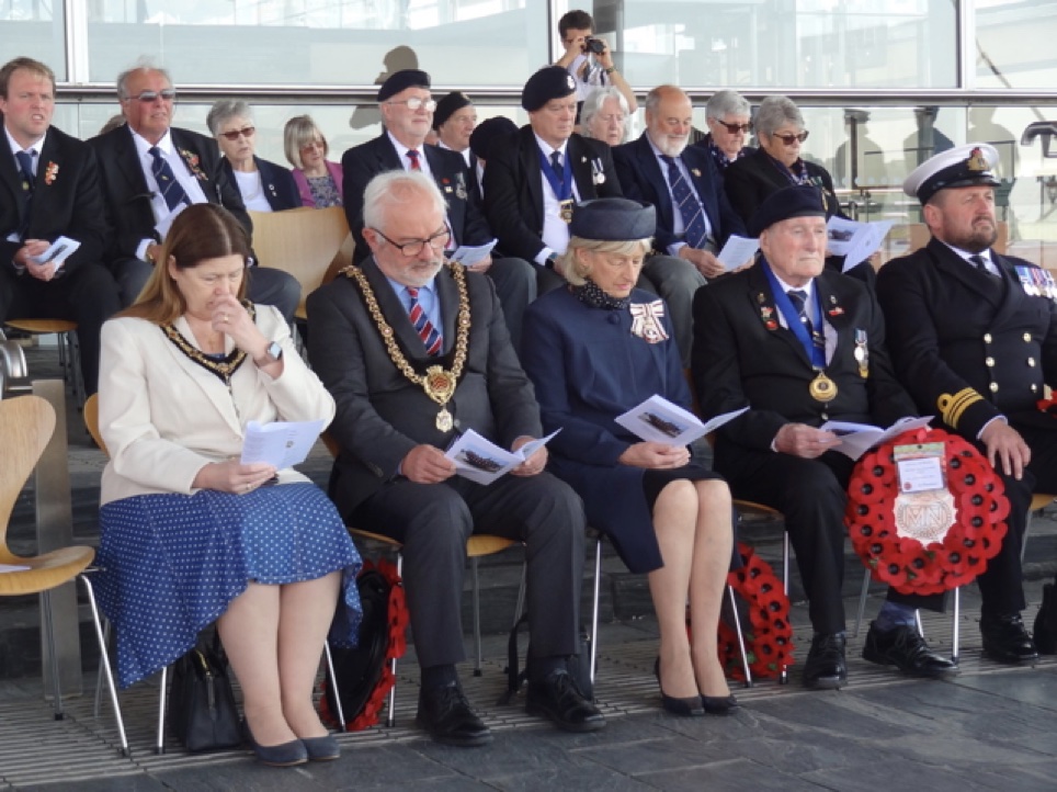 LORD AND LADY MAYOR OF CARDIFF, LORD LIEUTENANT OF SOUTH GLAMORGAN, TONY MEADE,  LT. CDR ANDY DAVIES, HMS CAMBRIA